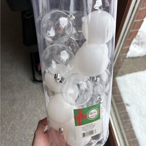 Clear and White Christmas Ornaments
